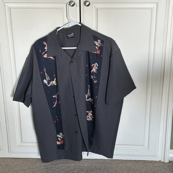 Steady Threads Studio Other - Men's XL Bowling Shirt Style featuring Pin Up Ladies - Charlie Harper Style